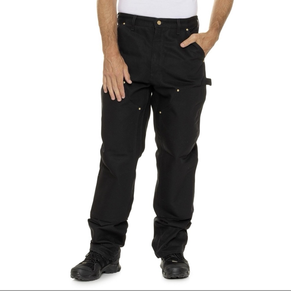 Carhartt Loose Fit Firm Duck Double-front Knee Utility Work Pants Black 44x32